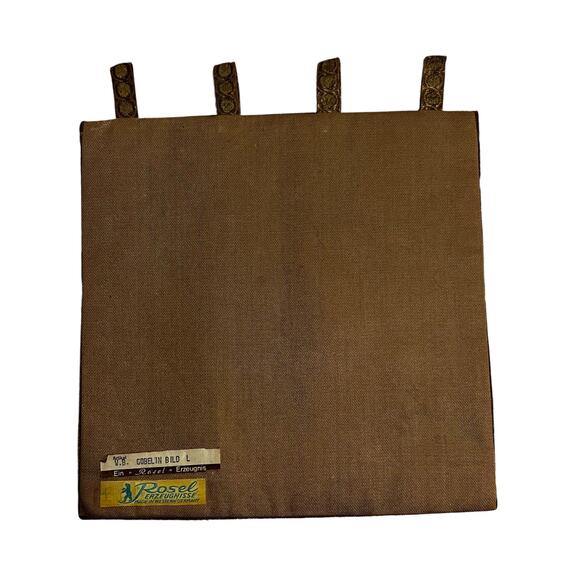 Vintage Rosel Erezuenisse Western Germany Pictorial Small Tapestry 10.5" x 10.5" - Picture 3 of 3